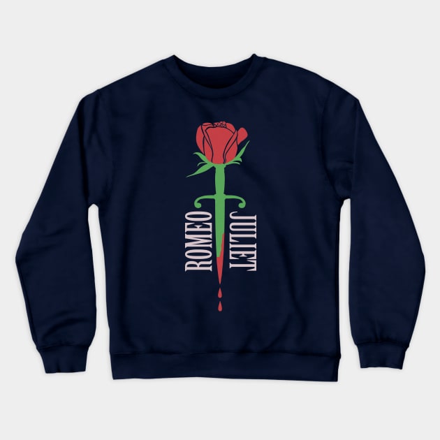 Romeo and Juliet Shakespeare Minimalist Design Crewneck Sweatshirt by Get Hopped Apparel